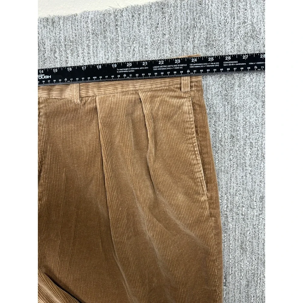 Vtg Polo Ralph Lauren Big Andrew Pants 50Bx30 Brown Corduroy Pleated Classy